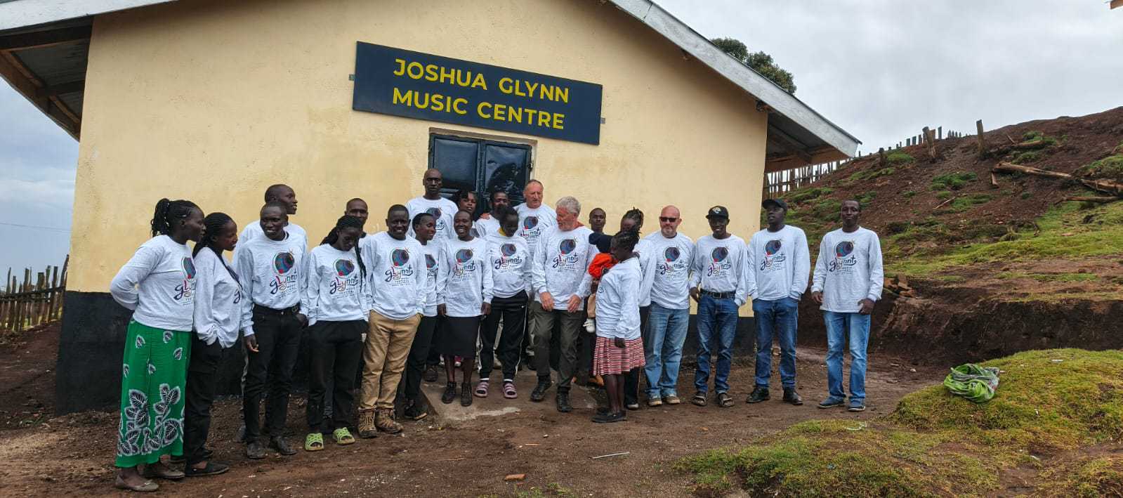 community members gathered at the entrance of the Kenya Music Studio